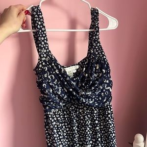 Navy and White Maxi Dress